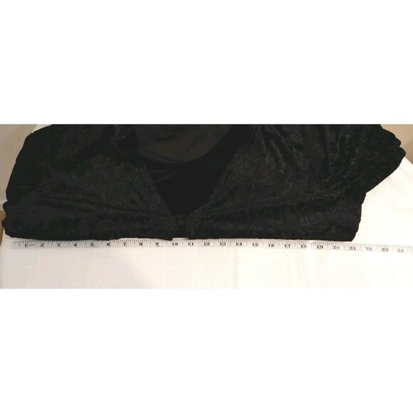 KATHIE LEE COLLECTION WOMANS L VINTAGE BLACK VELVET BURNOUT PAISLEY BLOUSE VEST - Picture 13 of 14